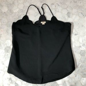 Jcrew Black Scallop Camisole